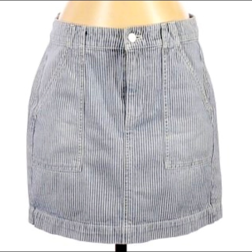 Madewell Striped Denim Skirt